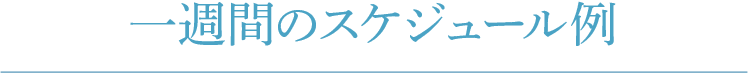 一週間のスケジュール例