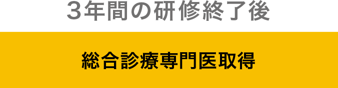 3年間の研修終了後 総合診療専門医取得